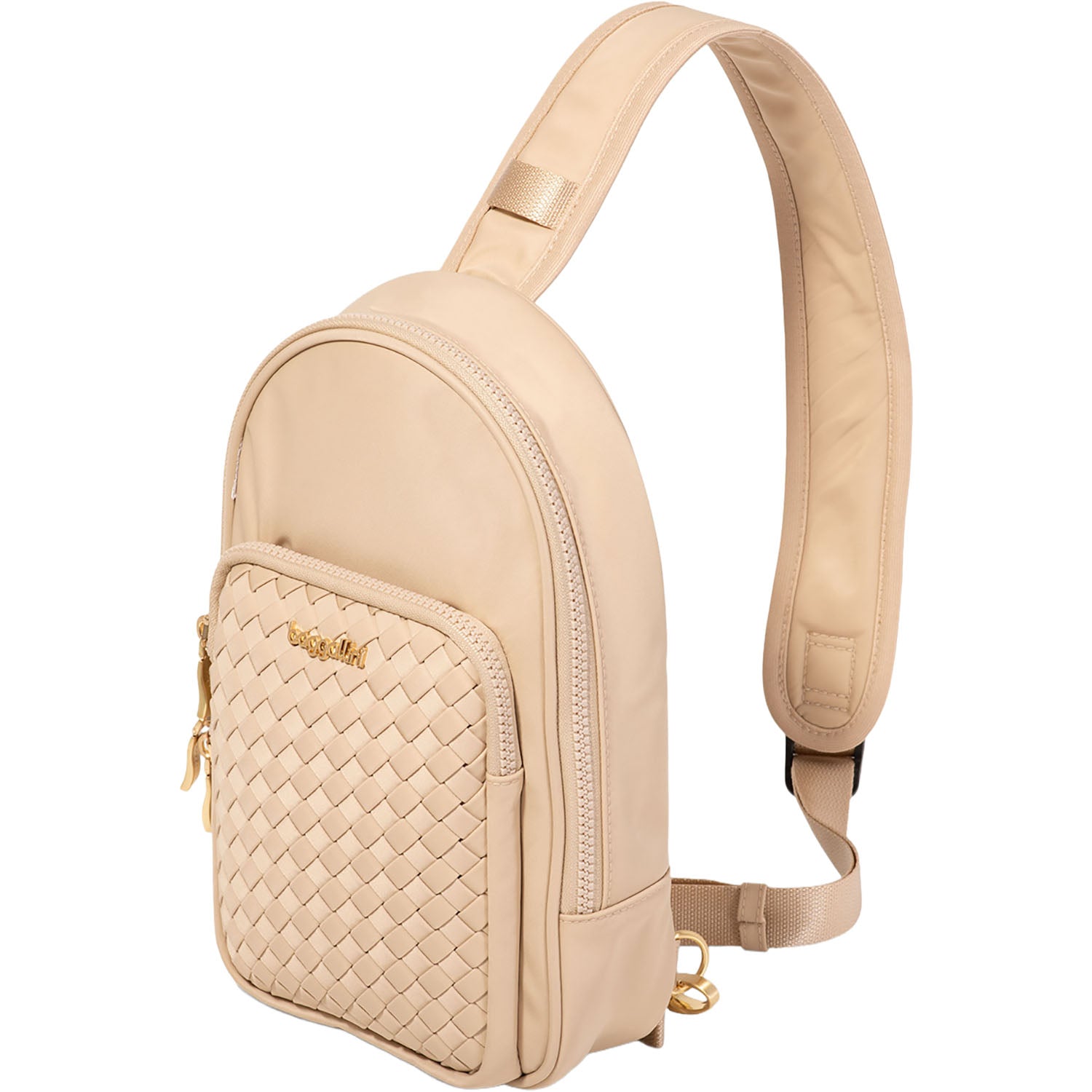 Womens Baggallini Baggallini Waverly Woven Sling Handbag Desert Sand Woven Twill Desert Sand Woven Twill