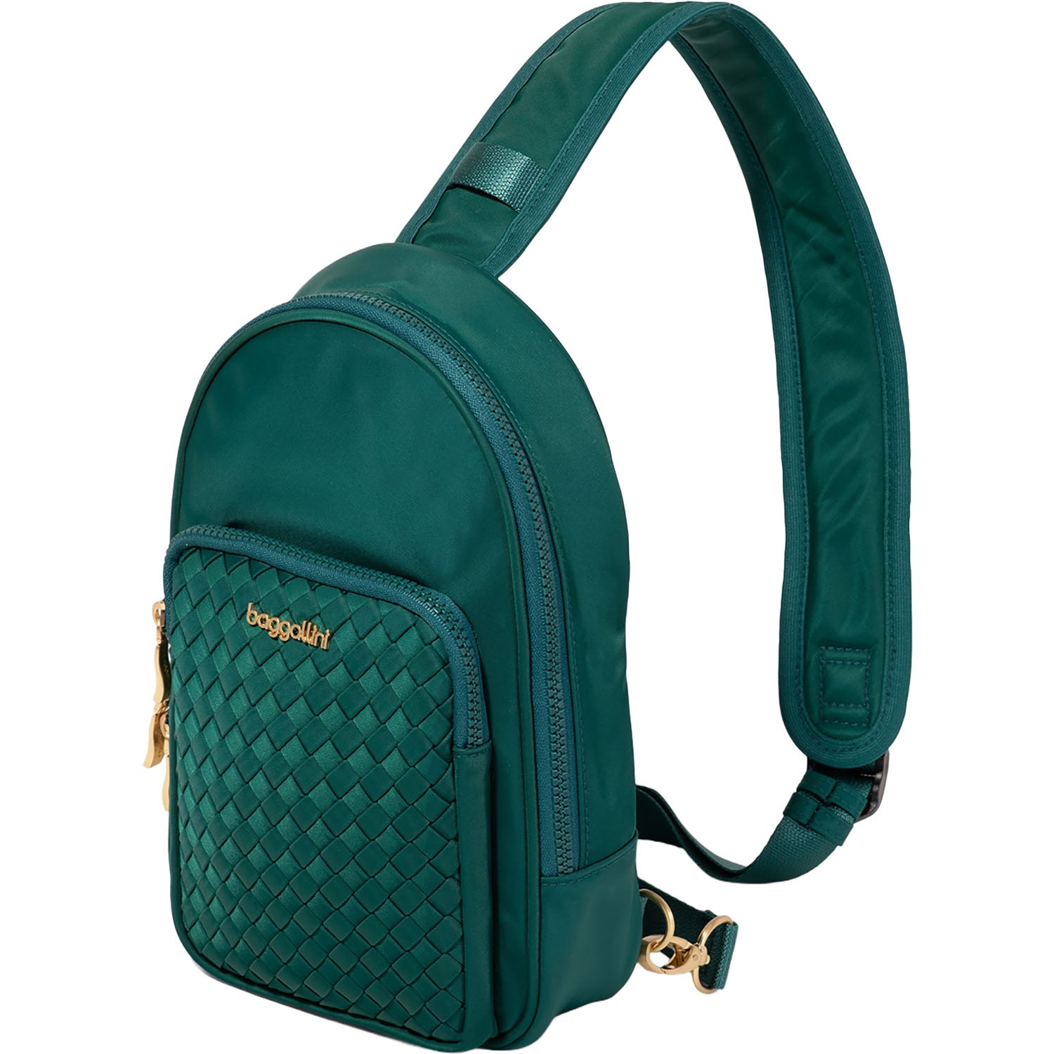 Womens Baggallini Baggallini Waverly Woven Sling Handbag Jade Woven Twill Jade Woven Twill