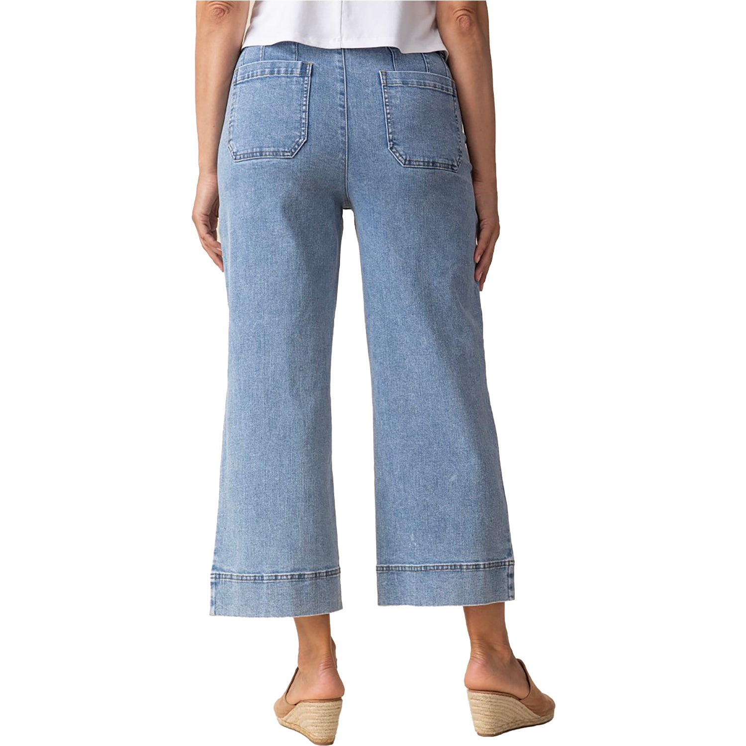 Womens Habitat Habitat Wide Leg Crop Stretch Women's Pants Light Denim Light Denim