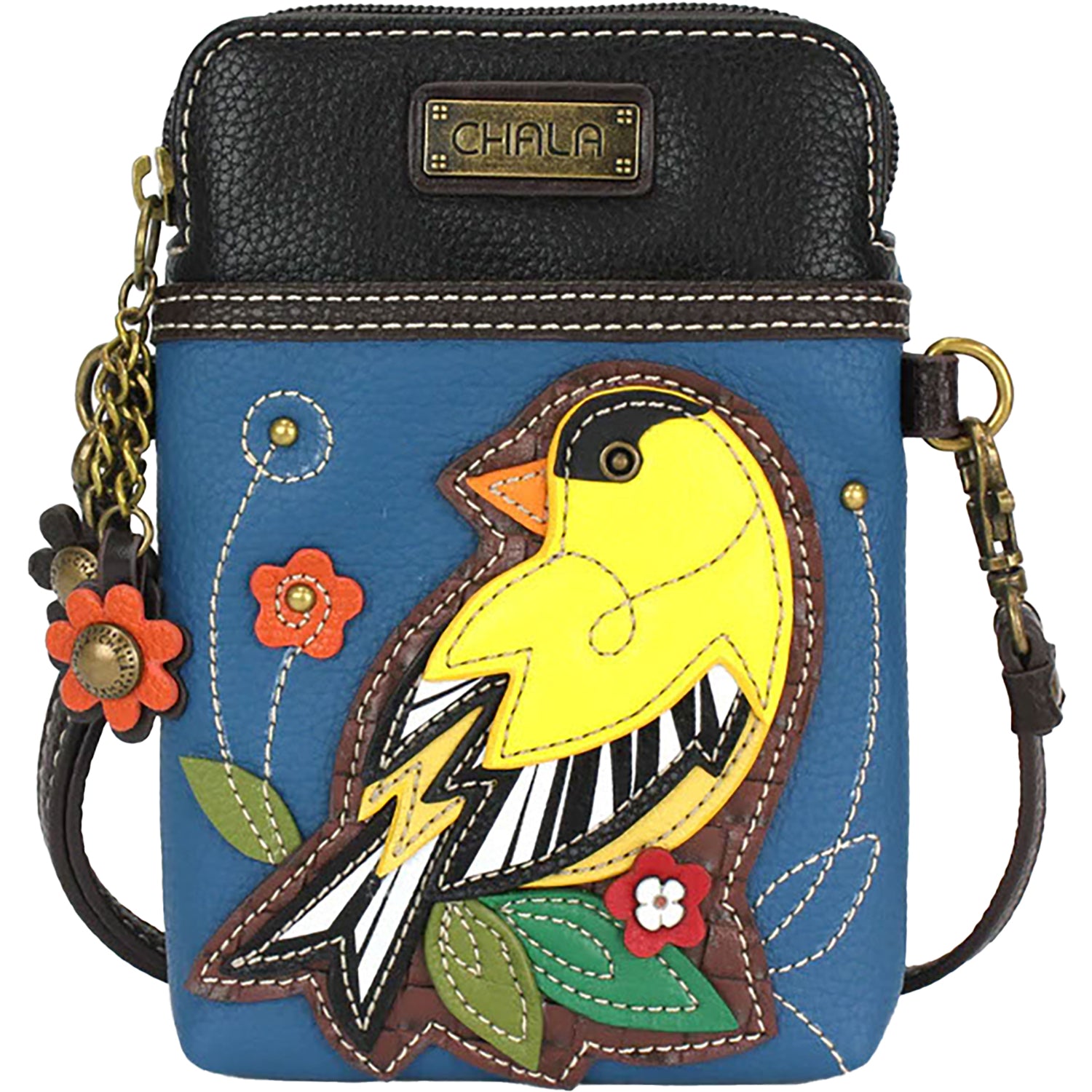 Womens Chala Chala Handbags Yellow Bird Cellphone Crossbody Handbag Blue Blue
