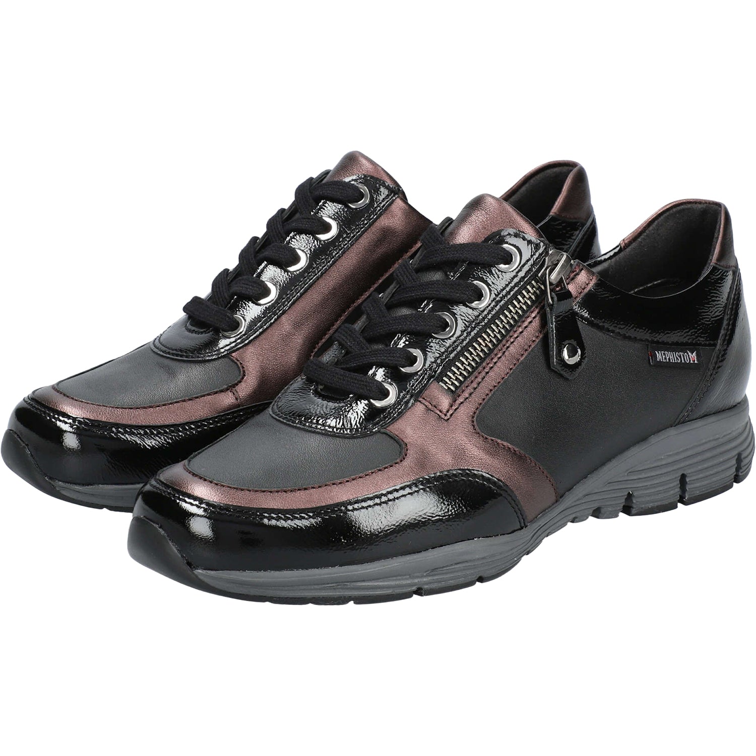 Womens Mephisto Mephisto Ylona Vernis Women's Lace Up Shoes Black Black