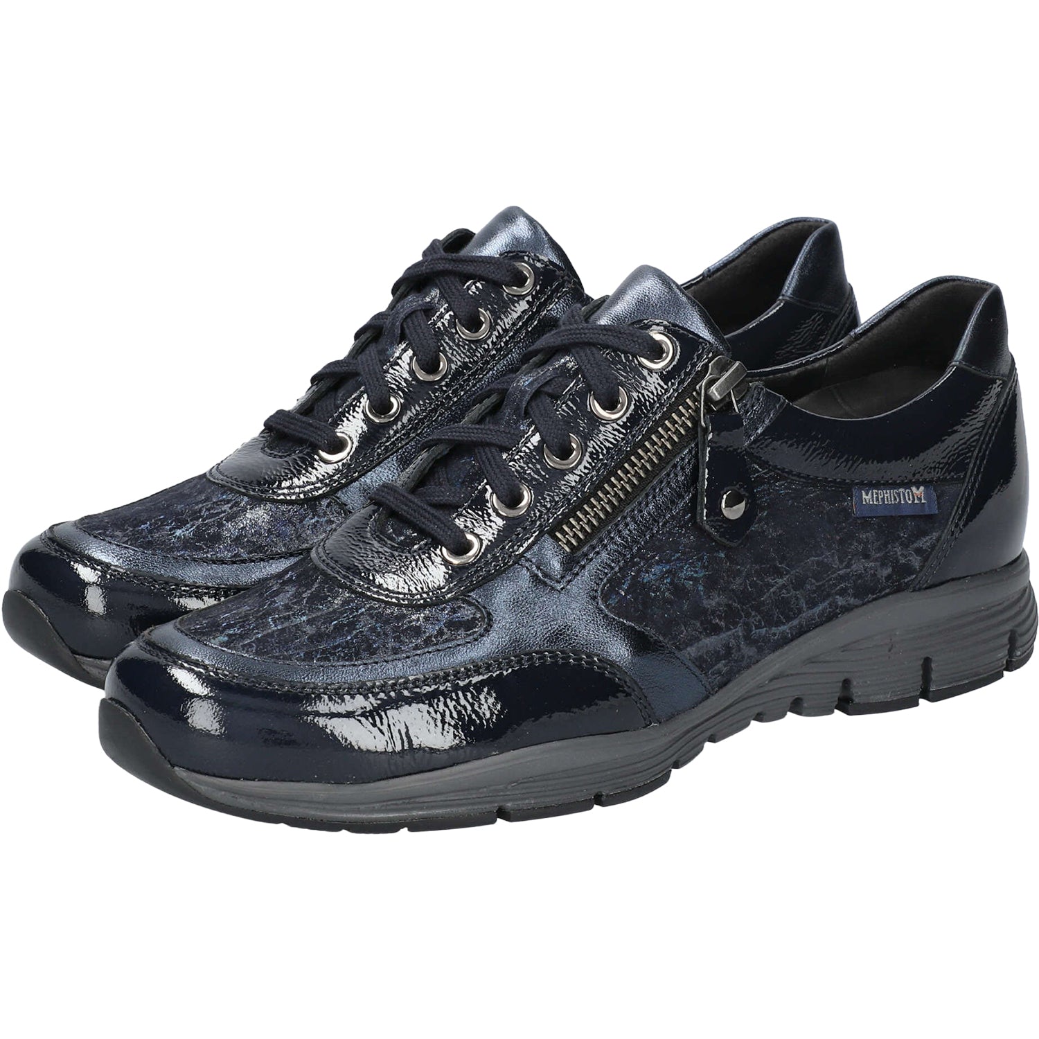 Womens Mephisto Mephisto Ylona FR1013/MI22445/C9595 Women's Lace Up Shoes Deep Blue Vernis Deep Blue Vernis
