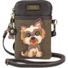 Womens Chala Chala Yorkie Cellphone Crossbody Handbag Brown Stripe Brown Stripe