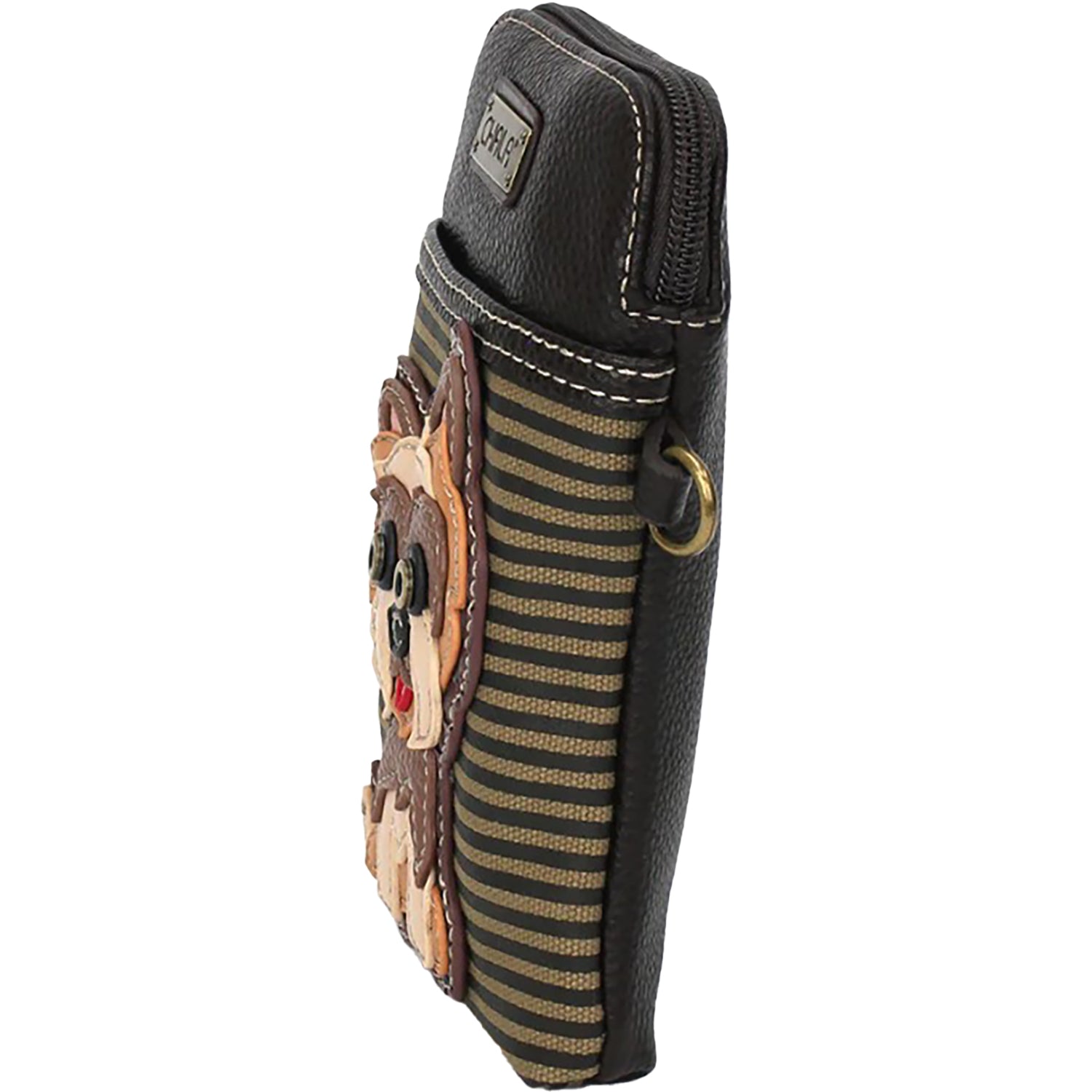 Womens Chala Chala Yorkie Cellphone Crossbody Handbag Brown Stripe Brown Stripe