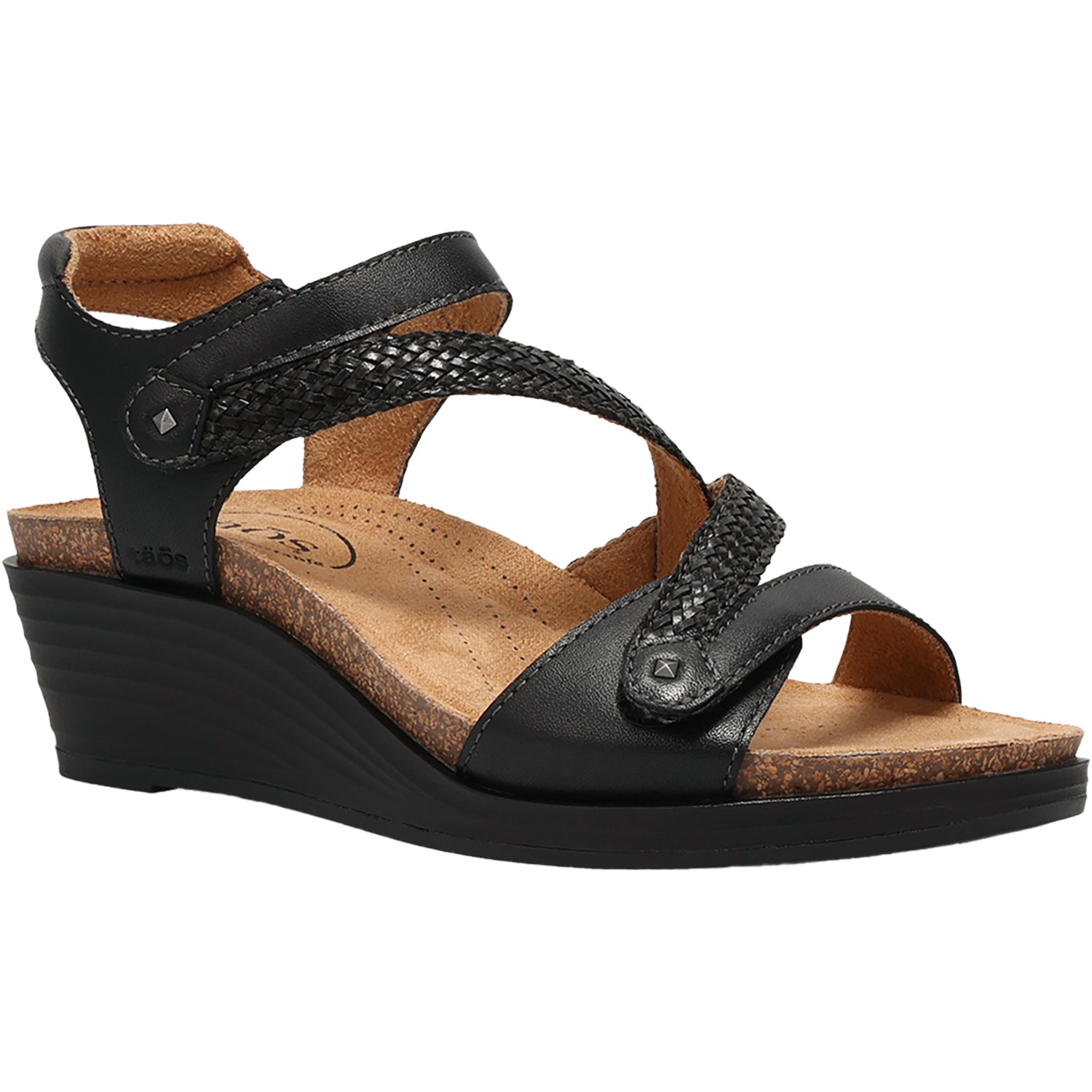 Womens Taos Taos Zecret Women's Wedge Sandals Black Black