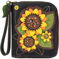Chala Zip-Around Wallet Sunflower Black