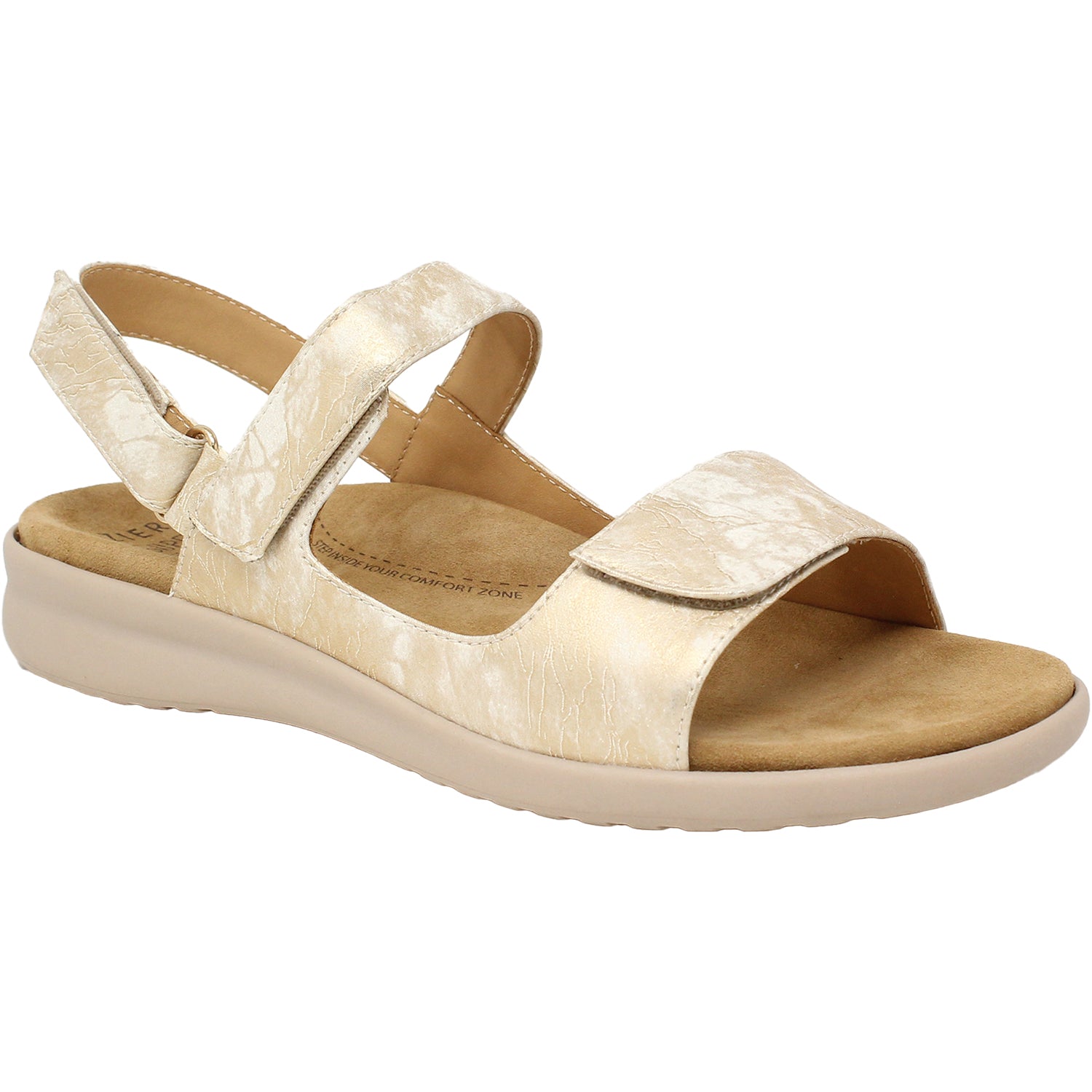 Womens Ziera Women's Ziera Benji Smudge Metal/Almond Leather Smudge Metal/Almond Leather