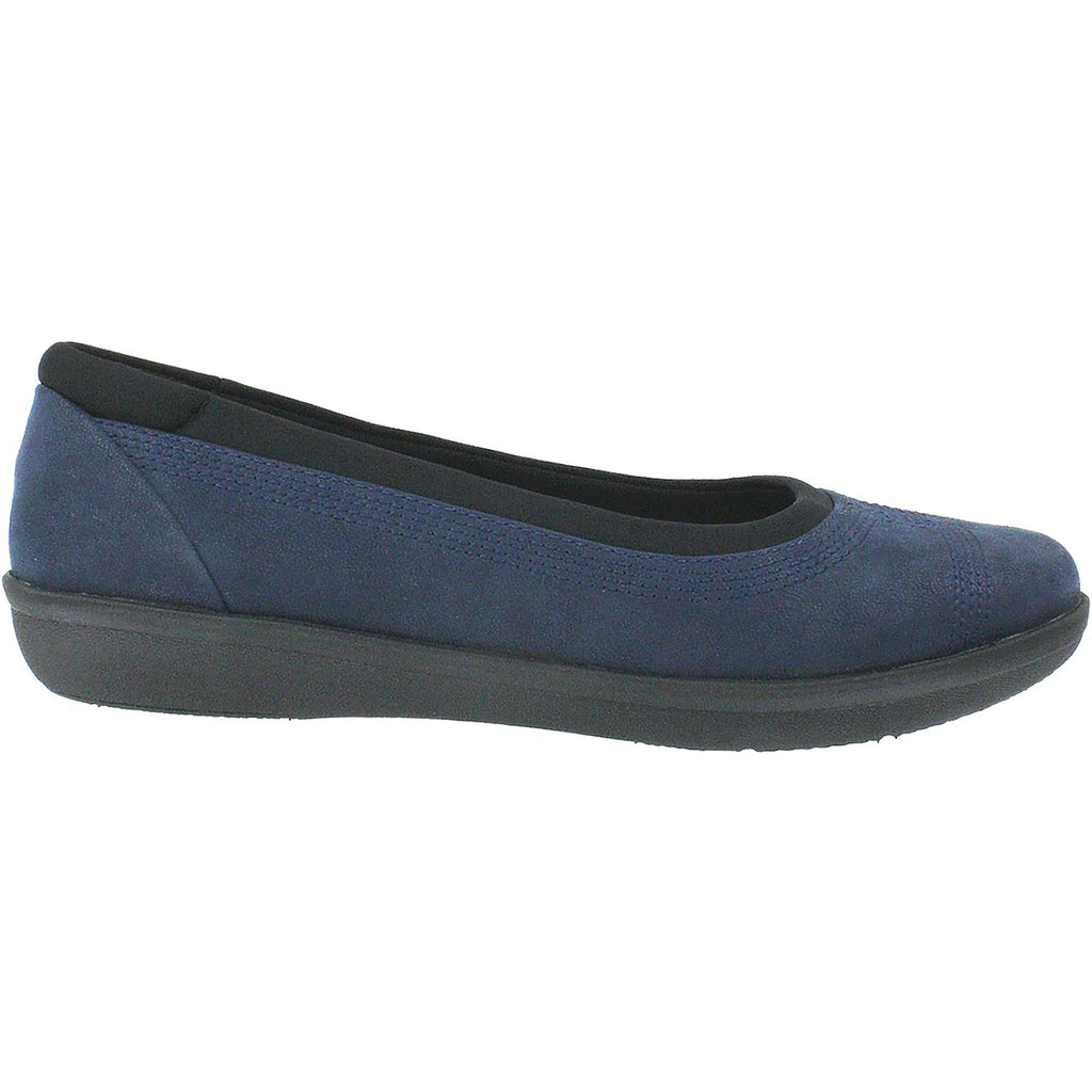 Womens Clarks Women's Clarks Cloudsteppers Ayla Low Navy Fabric Navy Fabric