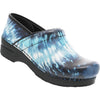 Womens Dansko Women's Dansko Professional Clog Blue Tie Dye Leather Blue Tie Dye Leather