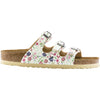 Womens Birkenstock Women's Birkenstock Florida Soft Footbed Meadow Flowers Beige Birko-Flor Meadow Flowers Beige Birko-Flor