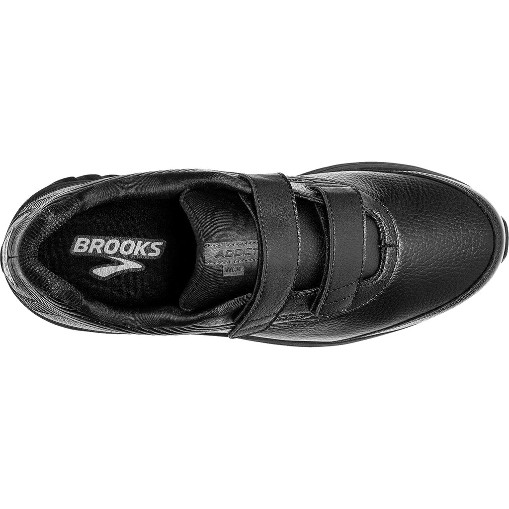 Mens Brooks Men's Brooks Addiction Walker V-Strap Black Leather Black Leather