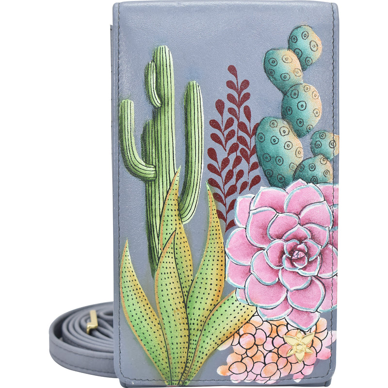 Women's Anuschka Smart Phone Crossbody Desert Garden Leather