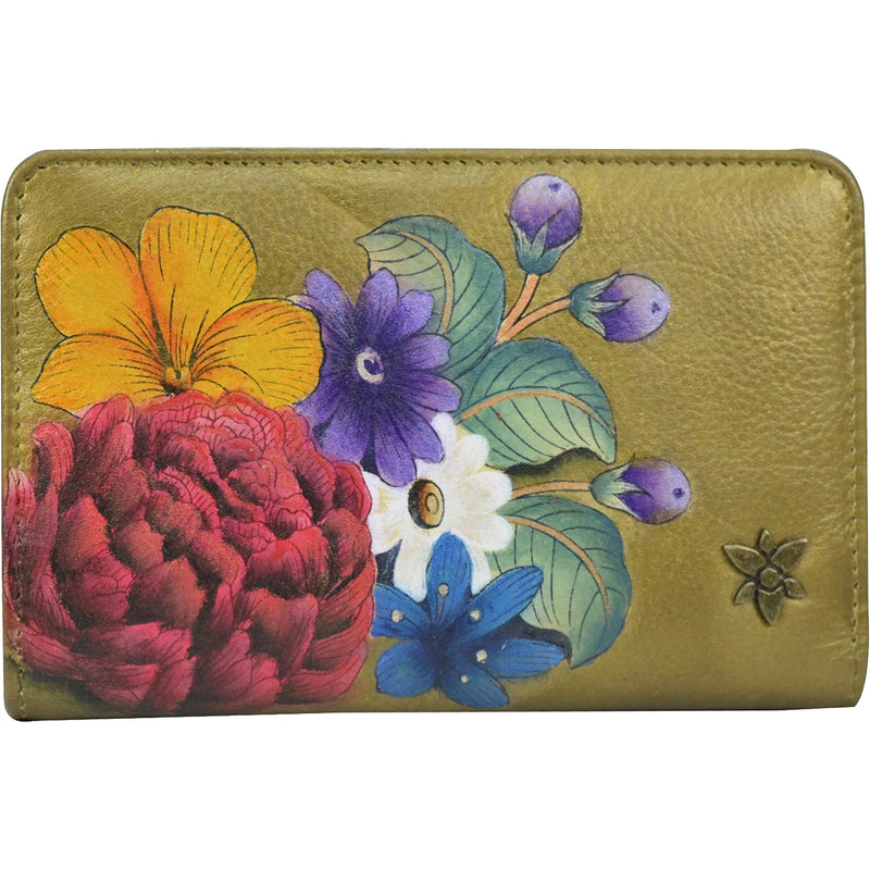 Women's Anuschka Two Fold Small Wallet Dreamy Floral Leather