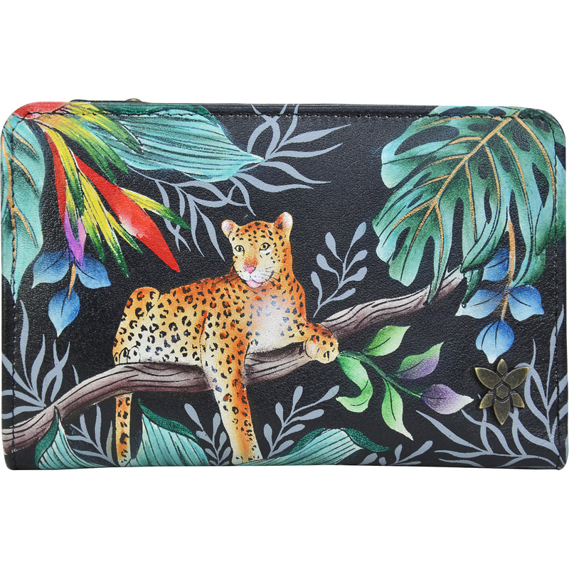 Women's Anuschka Two Fold Small Wallet Jungle Queen Leather