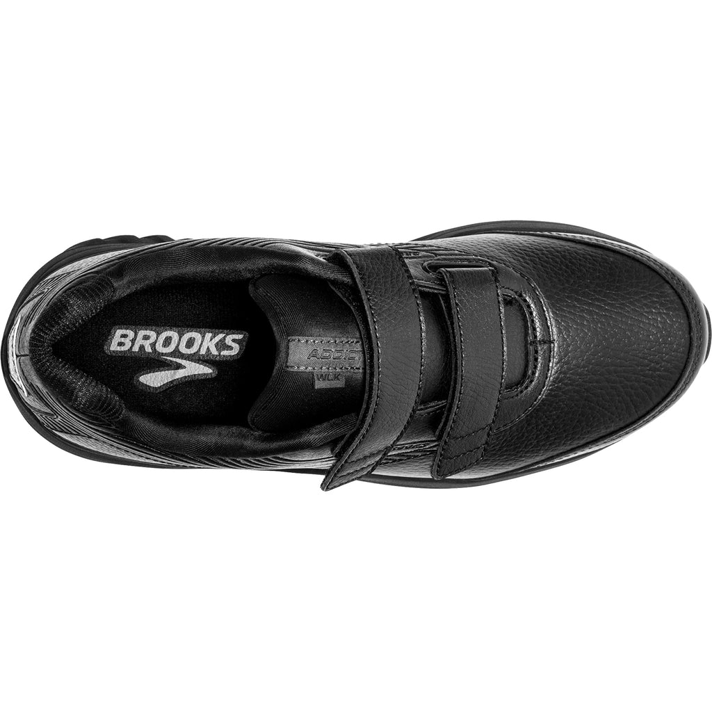 Womens Brooks Women's Brooks Addiction Walker V-Strap Black Leather Black Leather
