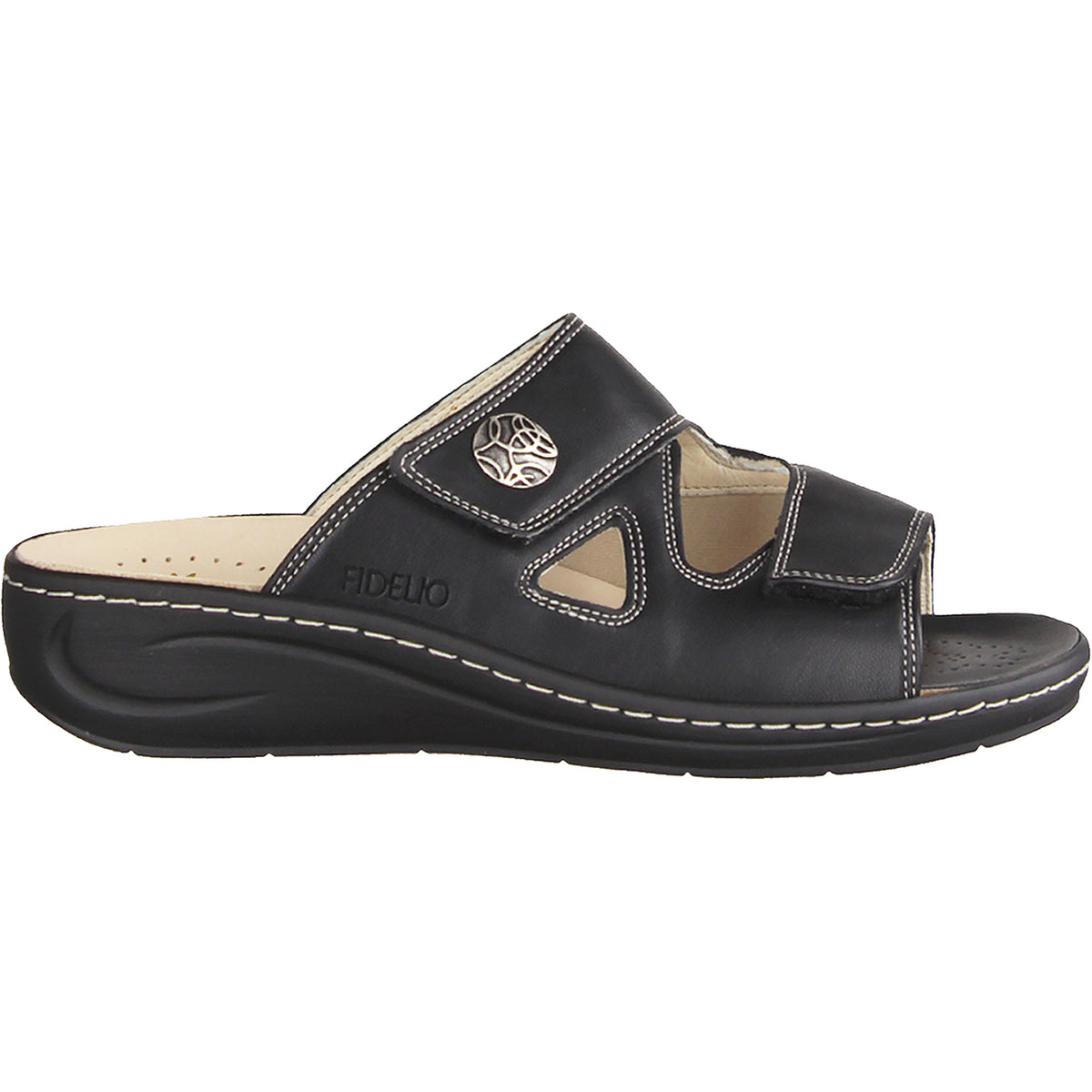 Fidelio 43-4103 Linz 2 Black | Women's Slide Sandals | Footwear etc.