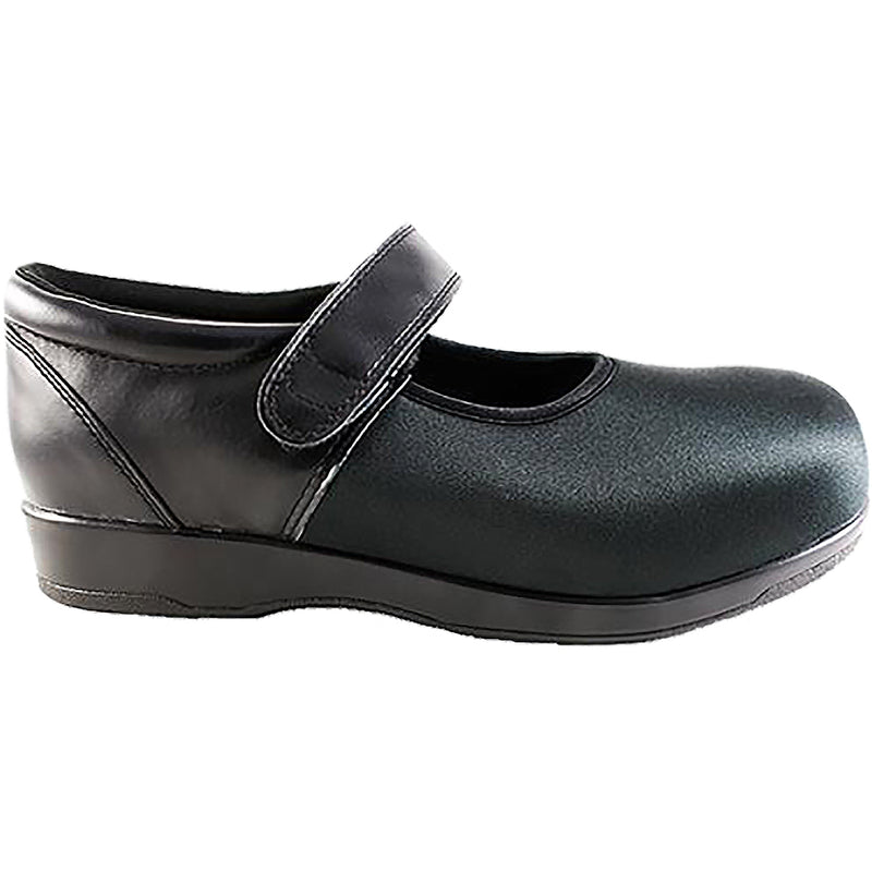 Women's Pedors Mary-Jane Stretch Diabetic Orthopedic Shoes Black Leather/Stretch