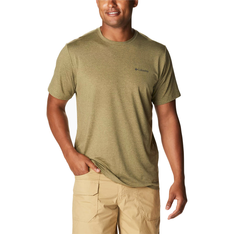 Men's Columbia Tech Trail Graphic Tee Savory Heather/Off Grid