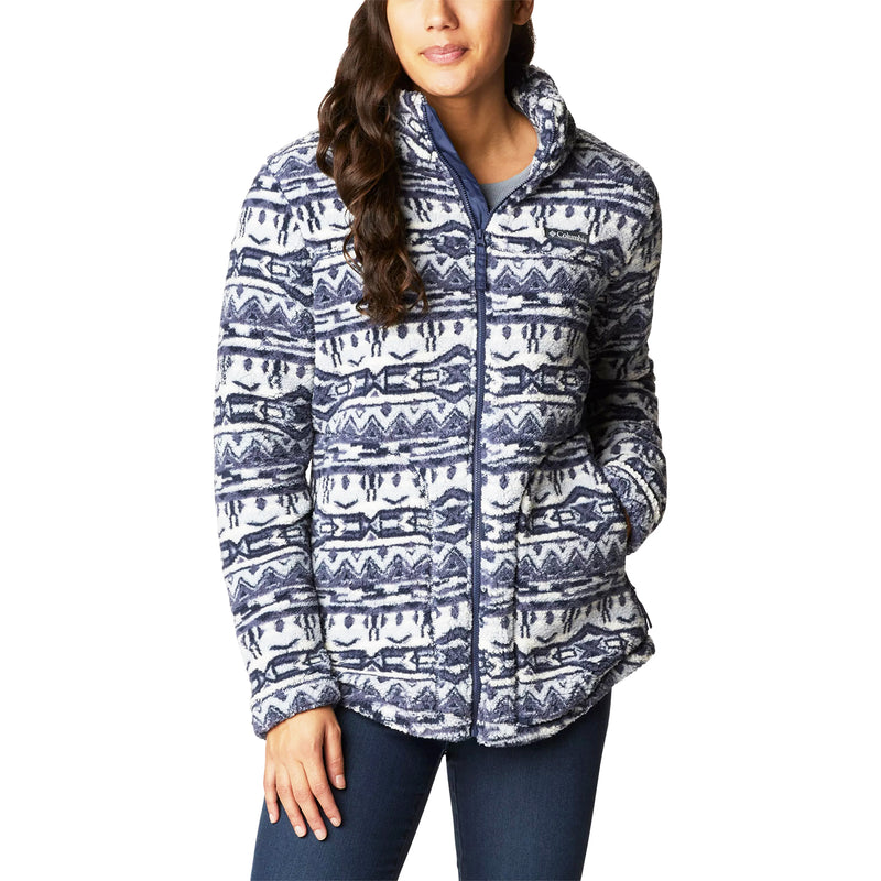 Women's Columbia West Bend Full Zip Fleece Jacket Nocturnal 80's Stripe