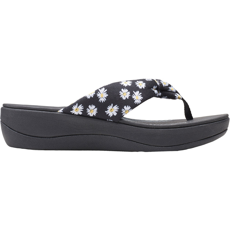 Women's Clarks Cloudsteppers Arla Glison Black/White Daisies Fabric