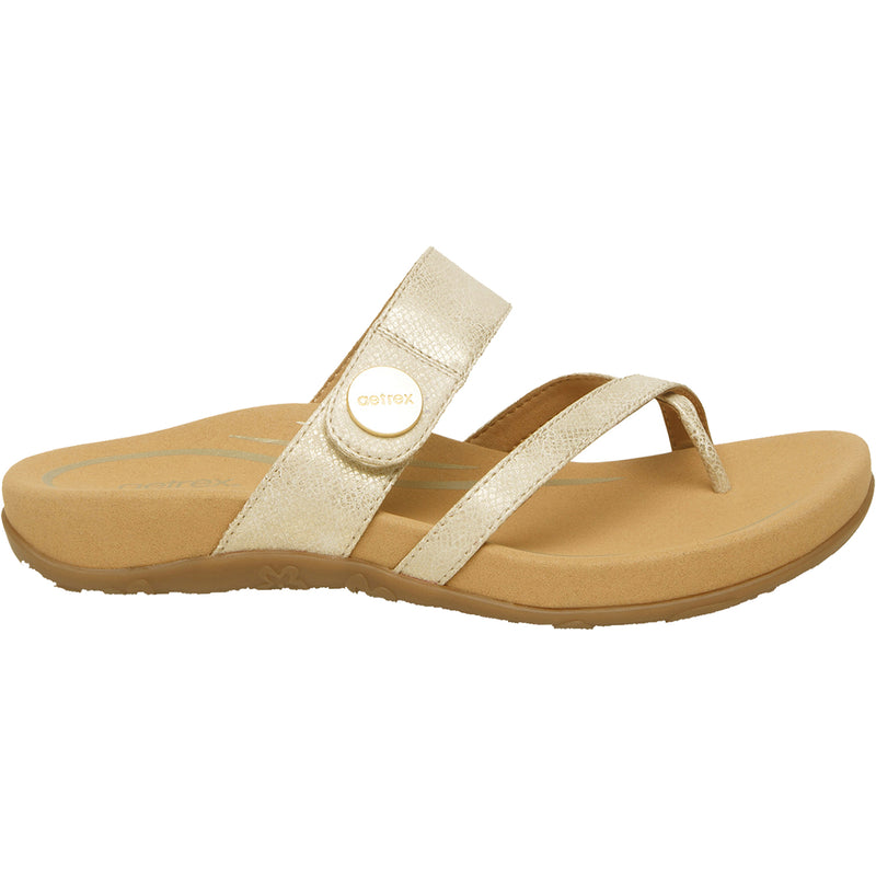 Women's Aetrex Izzy Light Gold Synthetic