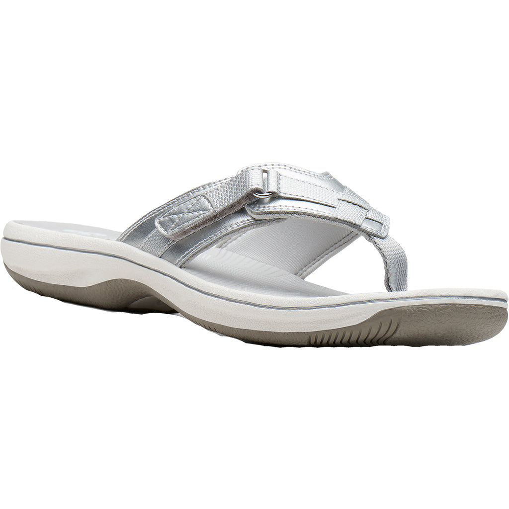 Womens Clarks Women's Clarks Cloudsteppers Breeze Sea Silver Synthetic Silver Synthetic