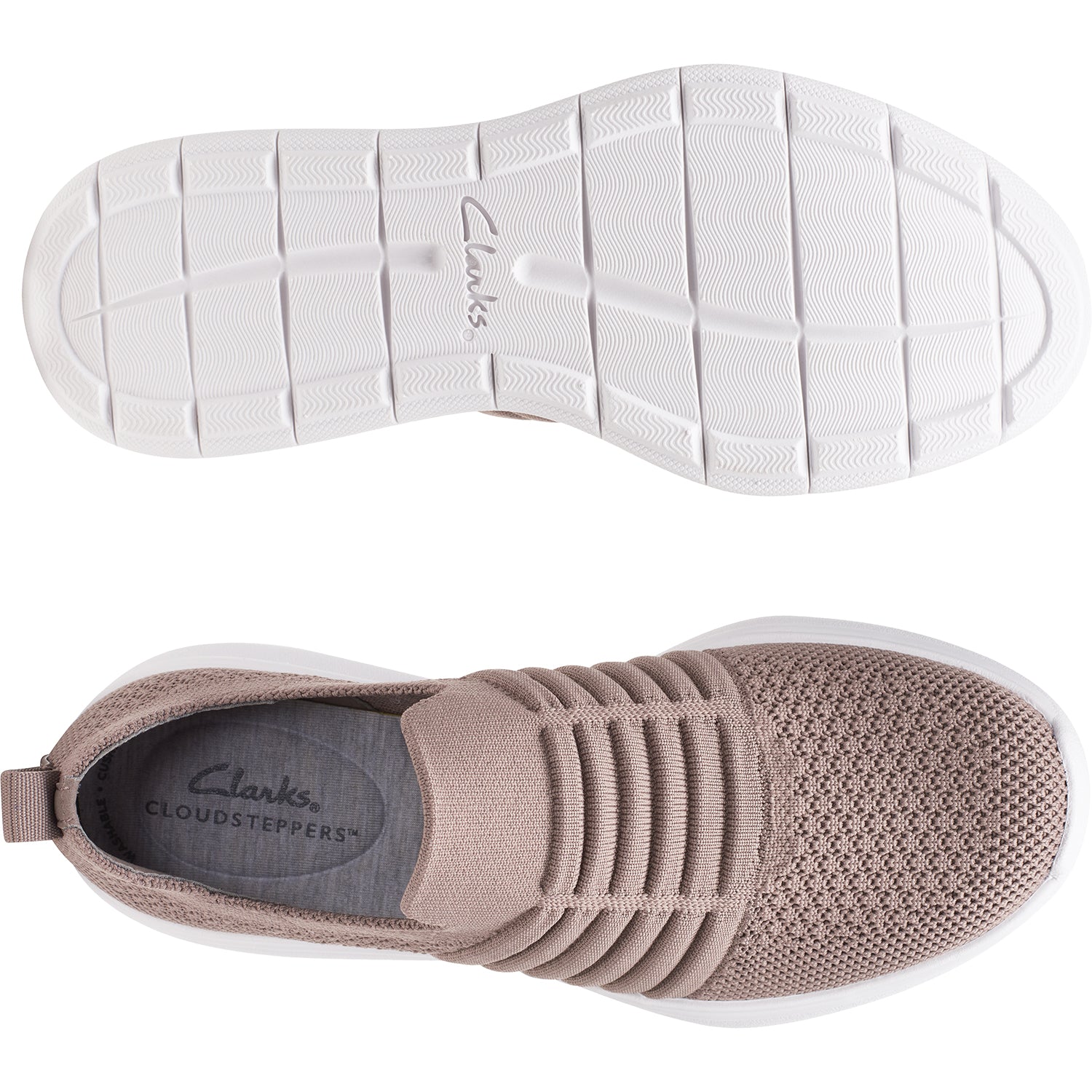 Clarks Ezera Walk Dark Taupe | Women's Slip-On Shoes | Footwear etc.