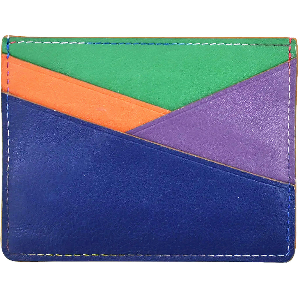 Womens Ili new york Women's ili New York Asymmetric Card Case Rainbow Multi Leather Rainbow Multi Leather