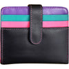 Womens Ili new york Women's ili New York Bi-Fold Credit Card Wallet Black Brights Leather Black Brights Leather
