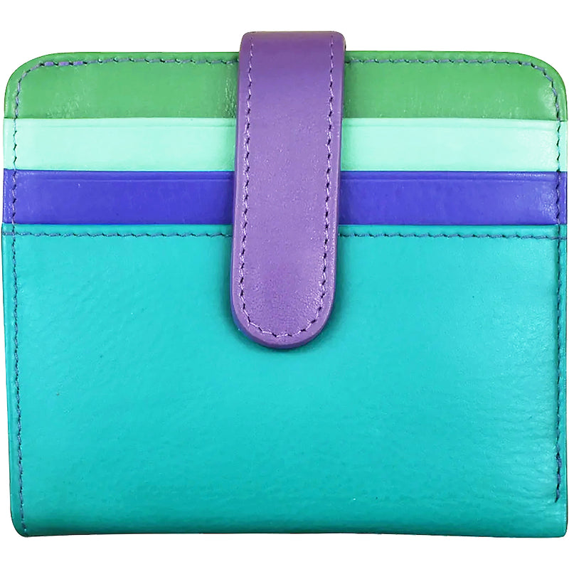 Women's ili New York Bi-Fold Credit Card Wallet Cool Tropics Leather