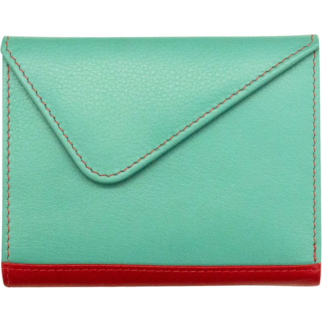 Womens Ili new york Women's ili New York Mini Snap Tri-fold Wallet Citrus Leather Citrus Leather