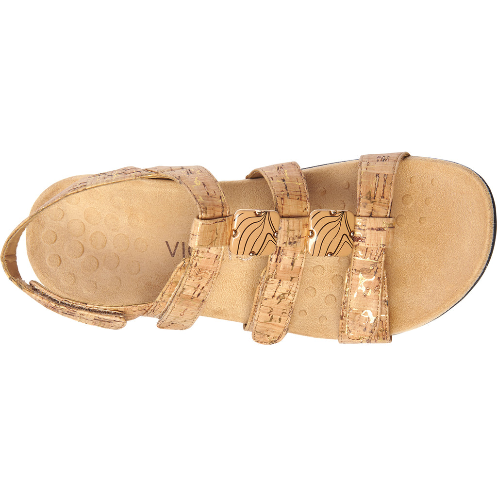Womens Vionic Women's Vionic Amber Gold Cork Synthetic Gold Cork Synthetic