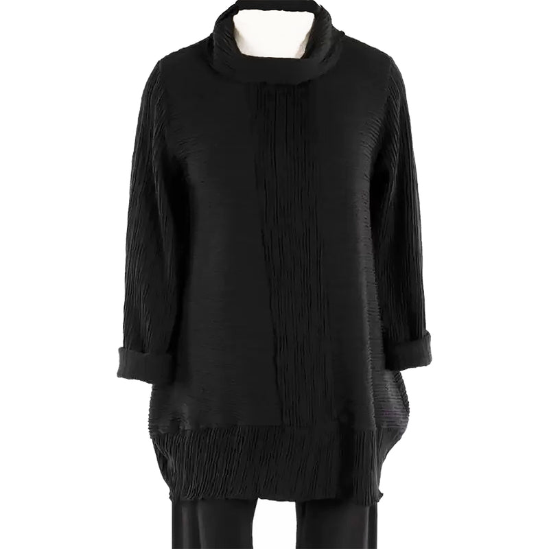 Women's Fenini Cotton Pintuck Tunic Black