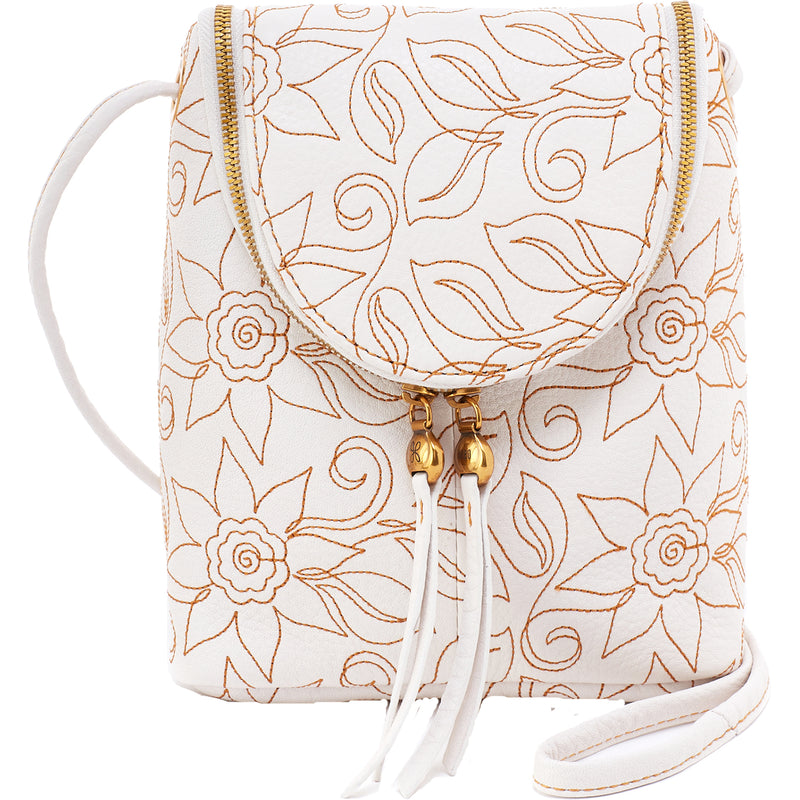 Women's Hobo Fern White Floral Leather