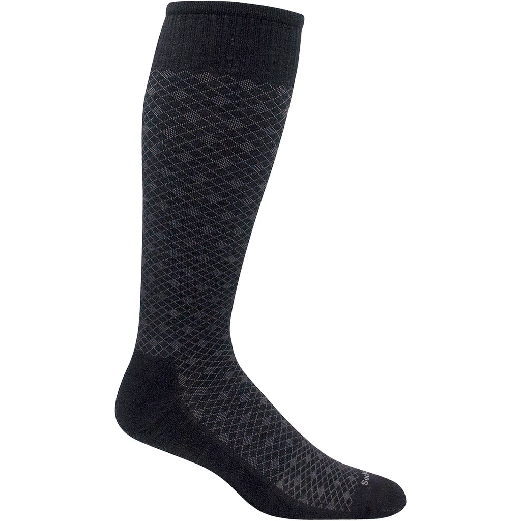 Mens Sockwell Men's Sockwell Featherweight Black Multi Knee High Socks 20-30 mmHg Black Multi