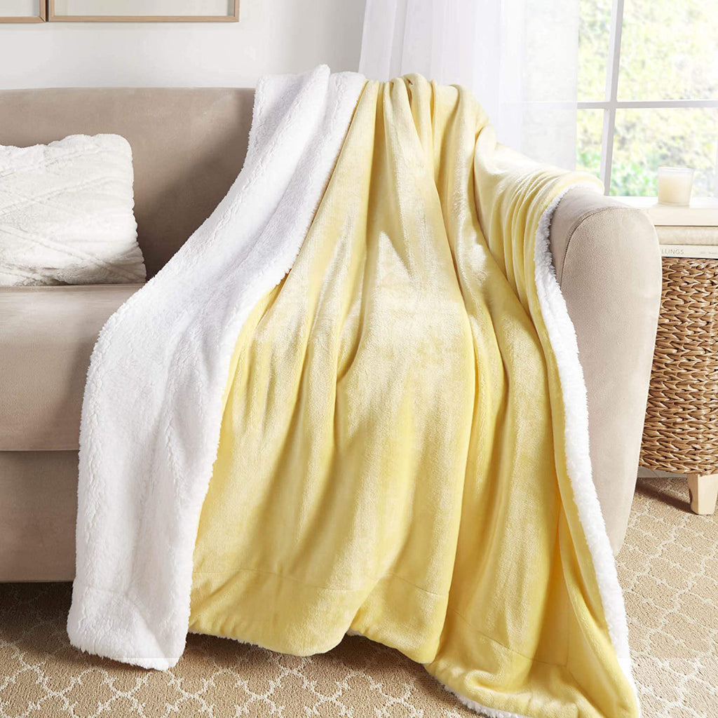 Unisex Genteele blankets Unisex Genteele Sherpa Throw Blanket Yellow Yellow