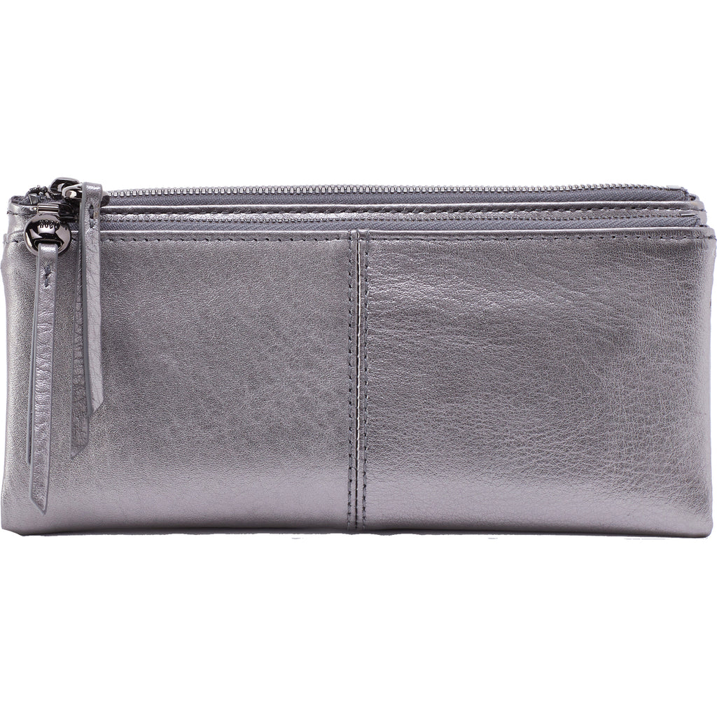 Womens Hobo international Women's Hobo Keen Large Zip Continental Wallet Anthracite Leather Anthracite Leather