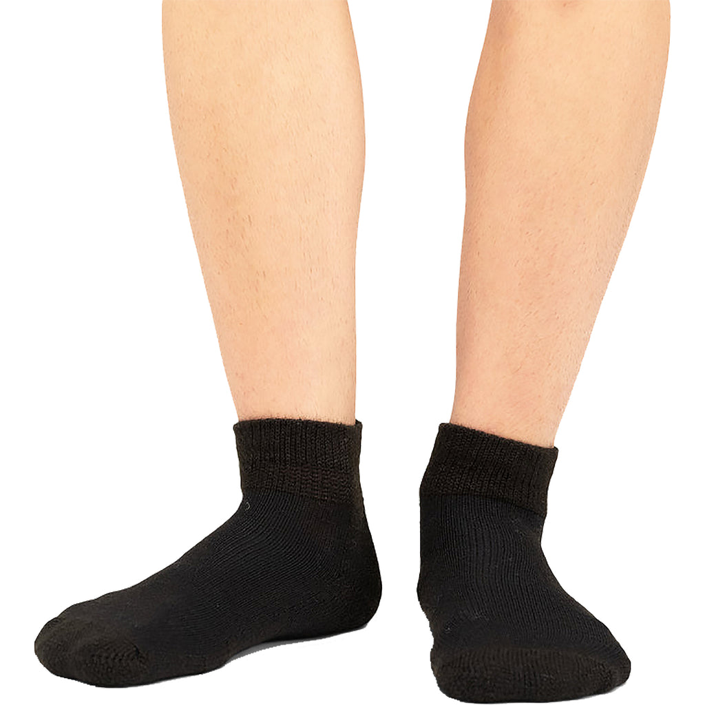 Unisex Thorlos Unisex Thorlo HPMM Diabetic Moderate Cushion Ankle Socks Black Black