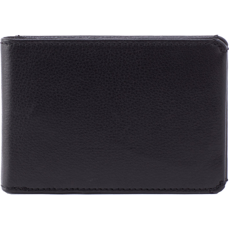 Men's Hobo Bifold Wallet Black Silk Napa Leather