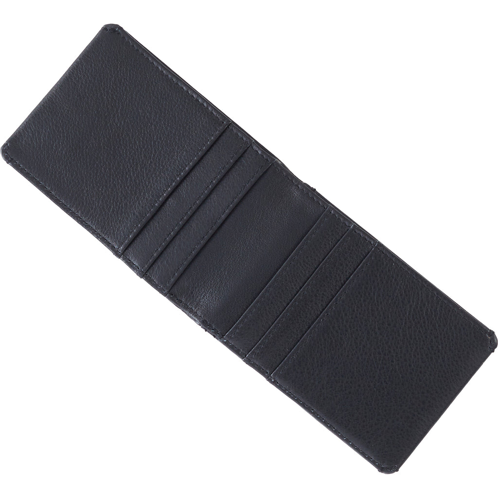 Mens Hobo international Men's Hobo Bifold Wallet Black Silk Napa Leather Black Silk Napa Leather