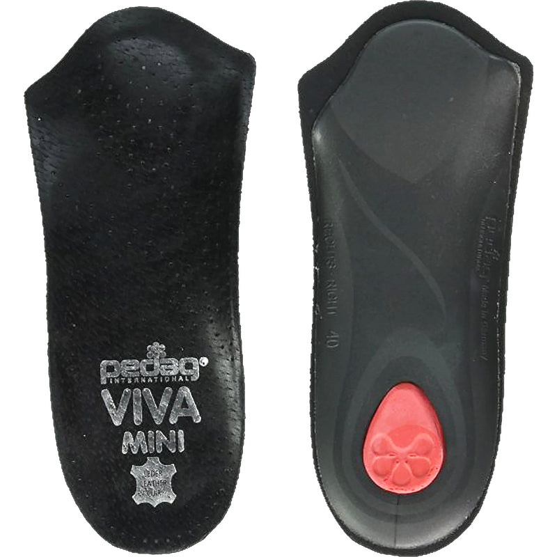 Unisex Pedag Viva Mini 3/4 Orthotic Insoles Black Leather