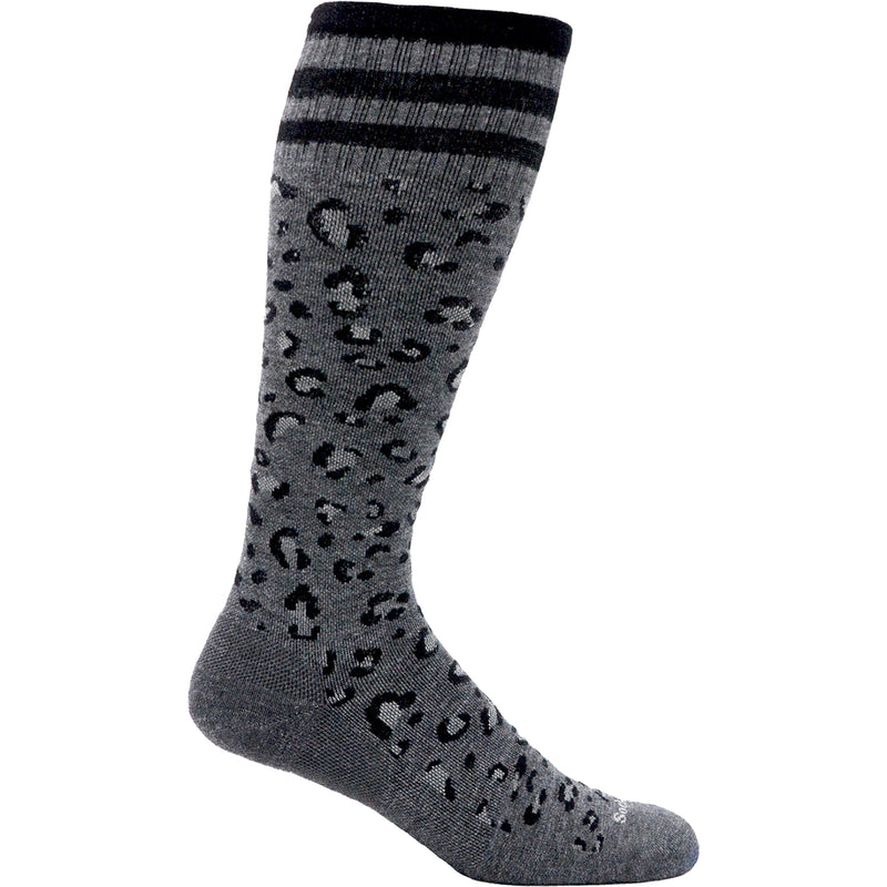 Women's Sockwell Leopard Charcoal Knee High Socks 15-20 mmHg