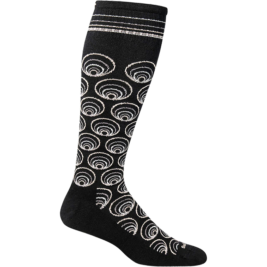 Womens Sockwell Women's Sockwell Twirl Black Knee High Socks 15-20 mmHg Black