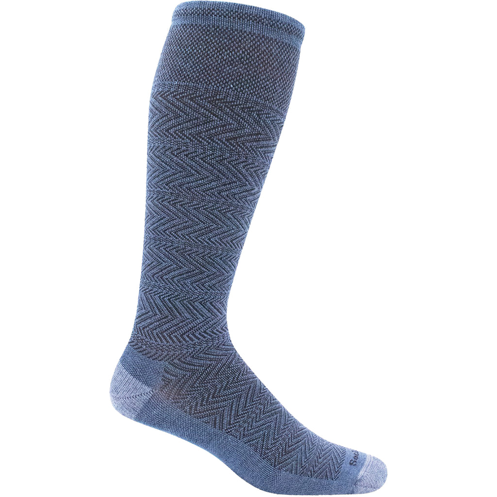 Mens Sockwell Men's Sockwell Chevron Twill Denim Knee High Socks 20-30 mmHg Denim