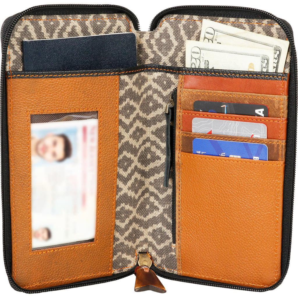 Womens Vaan & co. Women's Vaan and Co. Cell Phone Wallet Crossbody Prism Pebble Leather Prism Pebble Leather