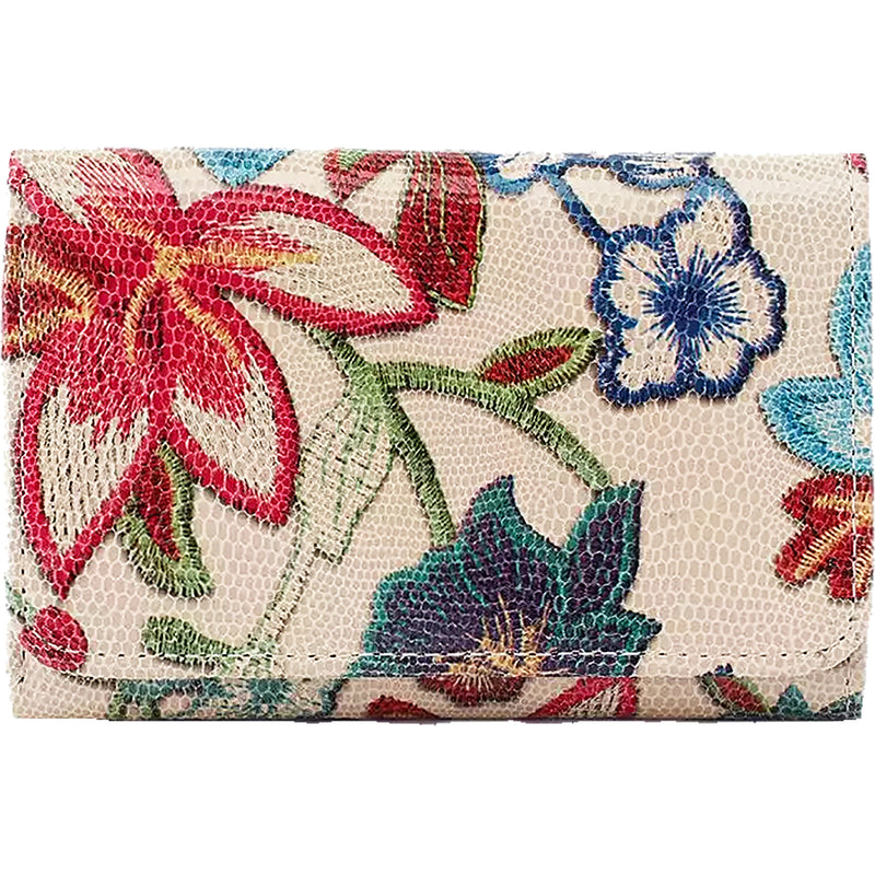 Women's Hobo Jill Floral Stitch Printed Leather