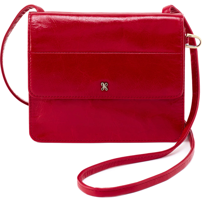 Women's Hobo Jill Wallet Crossbody Crimson Vintage Hide Leather