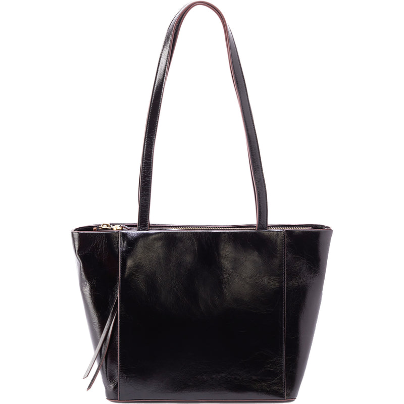 Women's Hobo Haven Tote Black Polished Leather