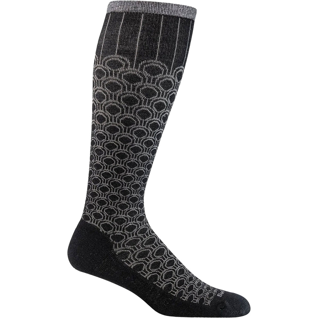 Womens Sockwell Women's Sockwell Deco Dot Black Knee High Socks 15-20 mmHg Black