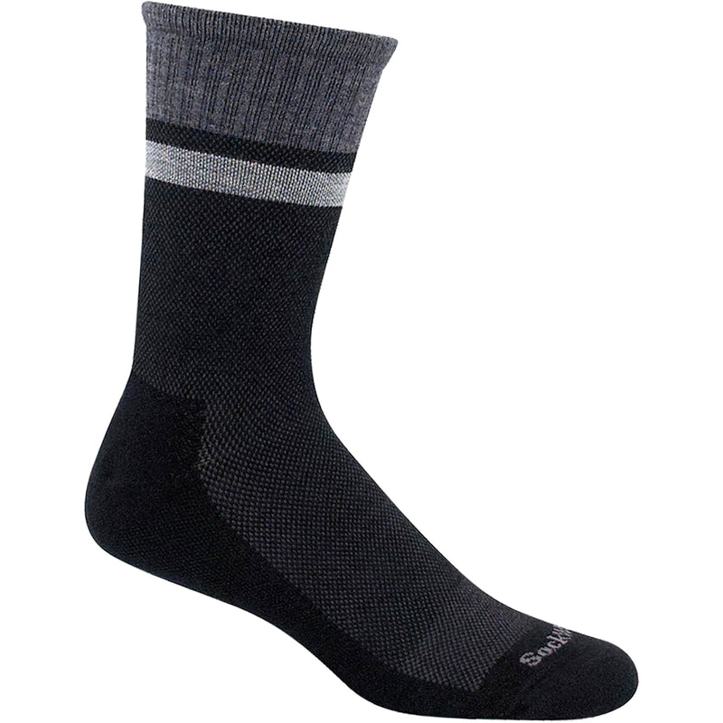 Men's Sockwell Foothold Black Crew Socks 15-20 mmHg